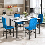 Recaceik Dining Table Set for 4, Modern 5 Piece Dining Table Set Faux Marble - Image 4