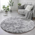 Amdrebio Tie-Dyed Light Grey Large Circle Rug 7Ft - Image 4