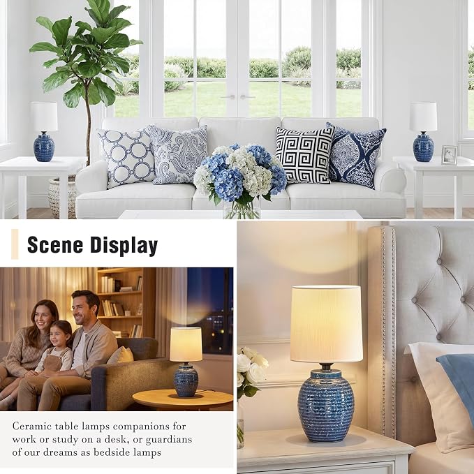 EJIAXIN Small Bedside Lamps -13.75" Farmhouse Table Lamps - Image 3