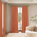 Burnt Orange Blackout Curtains for Living Room 108 Inches Long 2 Panels Back - Image 2