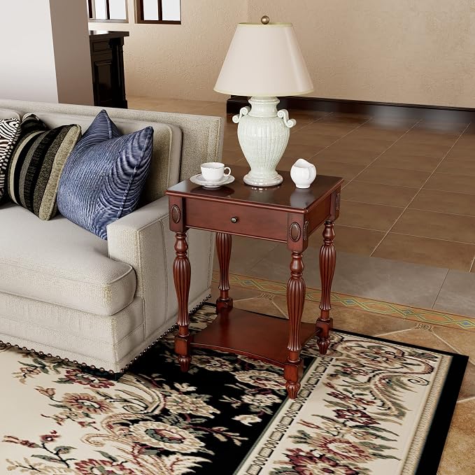 PADMA HOUSE Solid Wood Rectangle Side Table - Image 3