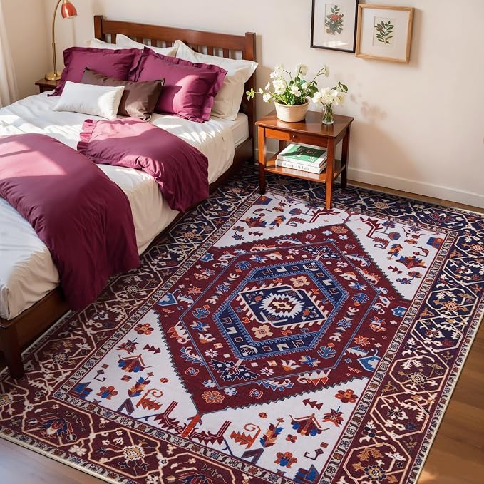 SERISSA 3x5 Washable Non Slip Boho Area Rug by SERISSAHomeDecorCollection