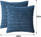 Aegero Pack of 2 Corduroy Decorative Throw Pillow Covers 20x20 Inch, Teal | - Image 7