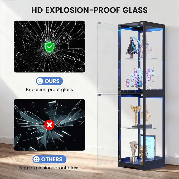 Glass Display Cabinet with Doors, Bookcase - Image 6