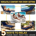 2 Pack 72x21 Inch Folding Chaise Lounge Cushion Quick Dry - Image 6