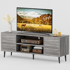 JUMMICO TV Stand for 65 Inch TV, Mid Century Modern TV Stand, Entertainment - Image 9