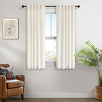 Natural Linen Curtains for Small Windows 38 Inch Wide 2 Panels Set Back Tab - Image 7
