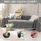 VClife Bohemian Chic Texture Sofa Cover Vintage Farmhouse Gray Couch Cover - Image 3
