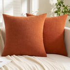 MIULEE Halloween Fall Burnt Orange Chenille Couch Pillow Covers, 20x20 | Set of - Image 7