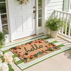 Front Door Mat Set, 2-Piece Spring Floral Hello Welcome Doormat | Layered porch by Unknown