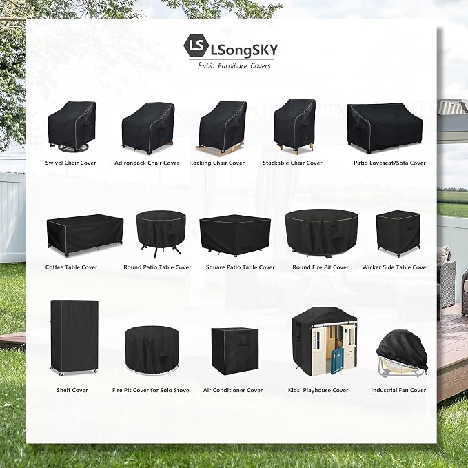 Patio 3-Seater Sofa Cover, Outdoor Couch Cover Fits up to 85W x 38D x 35H Inches - Image 2