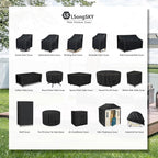 Outdoor Swivel Lounge Chair Cover 2 Pack, Waterproof Heavy Duty Patio Chair - Image 2