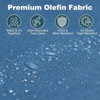Patio Furniture Set, High Back Rattan Sofa, Weather Resistant Olefin Fabric - Image 4