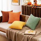 MIULEE Fall Decorative Throw Pillow Covers Yellow Rust Green 18x18 | Set of 4 - Image 3