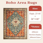 SERISSA 3x4 Washable Non Slip Boho Area Rug - Image 6