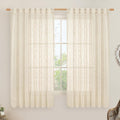 Linen Curtains 63 Inch for Bedroom Light Filtering Panels 60 x 63 Inch by LAMIT