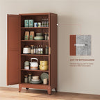 YAUWOH 71''Metal Cabinet with 4 Adjustable Shelves, 5-Tier Pantry Storage - Image 7