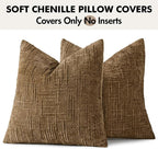 MIULEE Chenille Textured Fall Throw Pillow Covers Bronze 18x18 Set of 2 | - Image 7