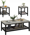 AWQM Coffee Table Set of 3, Industrial Coffee Table by AWQM
