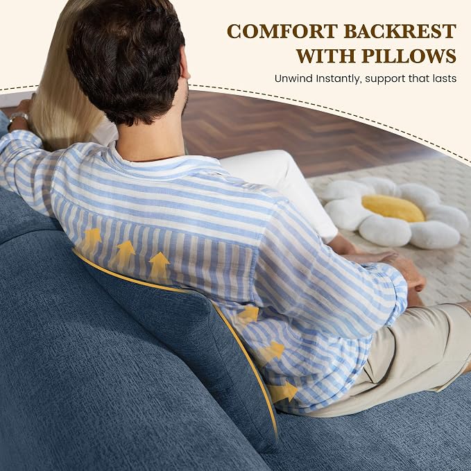 158" U Shaped Convertible Modular Couch, Cloud Couch Sectional - Image 5