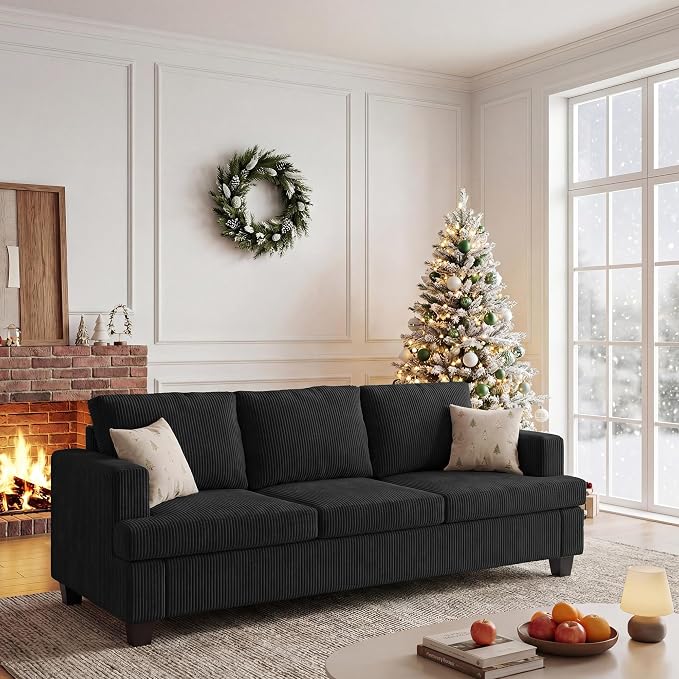 Apicizon 89" Modern Sofa Couch Set, Corduroy Couch 2 Piece Sofa Set - Image 5