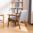 UNICOO® Mid-Century Retro Modern Accent Chairs, Solid Wood Armrest Lounge - Image 4