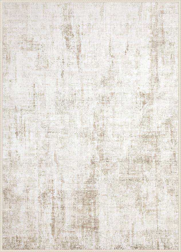 6x9 Area Rugs Washable Rug: Abstract Neutral Rugs Modern Non Slip Area Rug - Image 9