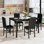 Recaceik Dining Table Set for 4, Modern 5 Piece Dining Table Set Faux Marble - Image 4