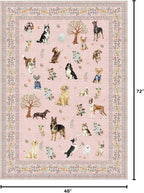 Pink Floral Area Rug 4x6 for Bedroom Dining Room | Low Pile; Non Slip;Machine - Image 2