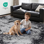 Rugflix 8x10 Area Rugs for Living Room, Washable Black Grey Dark Large Rug | - Image 6