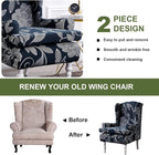 HAOYONG Wing Chair Slipcovers Printed Wingback Chair Covers 2 Pieces Wingback - Image 7
