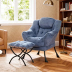 Lazy Chair with Ottoman, Modern Accent Chair Contemporary Lounge Leisure Sofa - Image 2