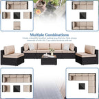7 Piece Outdoor Patio Furniture Set, All Weather Conversation Set - Image 2