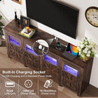 74" Large LED Farmhouse TV Stand - Image 4