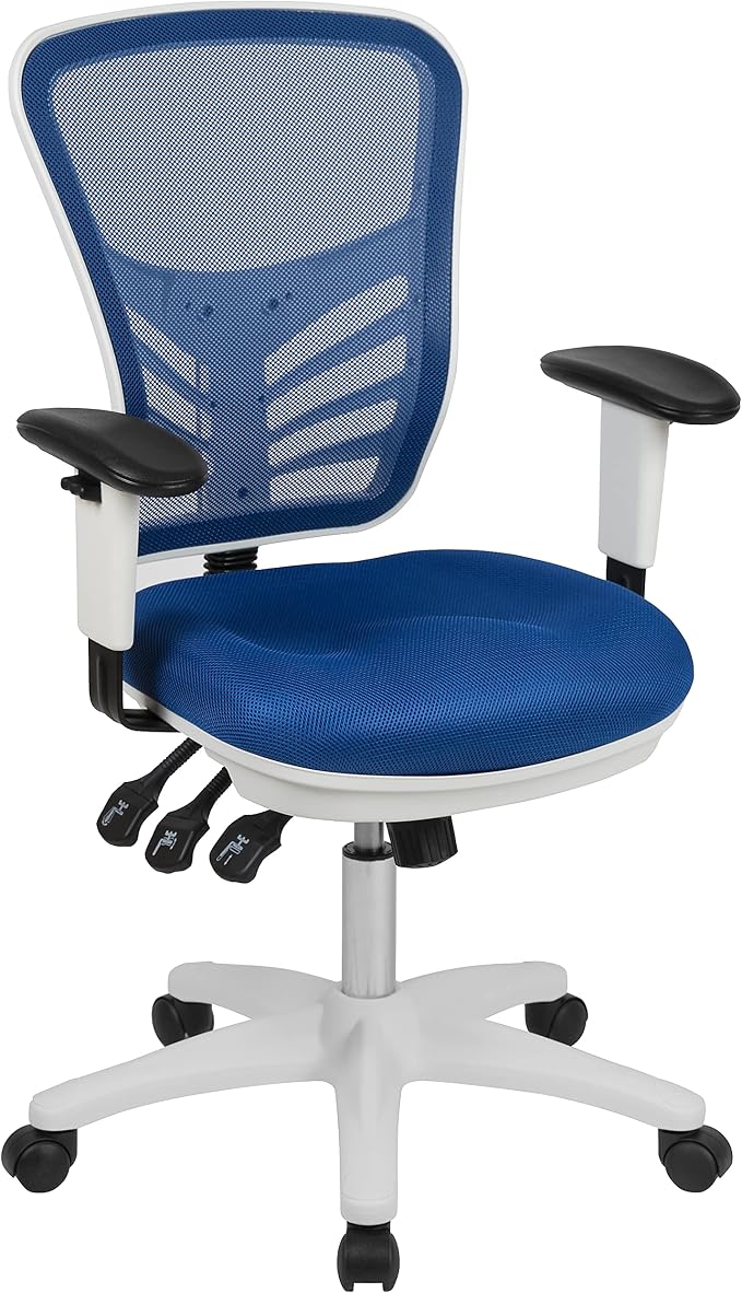 Flash Furniture Nicholas Mid-Back Blue Mesh Multifunction Executive Swivel by FlashFurniture