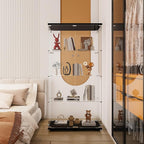 Display Cabinet with Glass Door and Lock, 4-Shelf Fast Installation in 30 Mins - Image 7