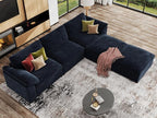EASE MOOSE Blue Modular Sectional Couch, Oversized Deep Seat L Shape Sectional - Image 4