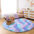 Amdrebio Purple Rainbow Mermaid Round Area Rug 6Ft - Image 4