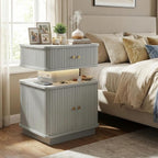 Nightstands Set of 2 with Charging Station, Modern Night Stands Set 2 with - Image 4