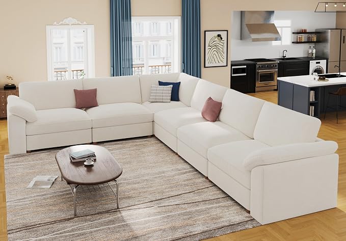 EASE MOOSE Oversized L Shape Sectional Couch, Extra Large Deep seat Sectional - Image 3