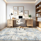 LOONGRUG Area Rug 5x7 Washable Neutral Modern Living Room Rugs Blue | Abstract - Image 8