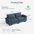 LINSY HOME 90" Modular Cloud Love Seat Sofa, Corduroy Soft Sectional Couch - Image 2