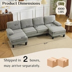 Karl home 110" U-Shape Sectional Couches - Image 2
