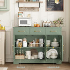HOSTACK Modern Farmhouse Buffet Sideboard Cabinet, Barn Doors Storage Cabinet - Image 7