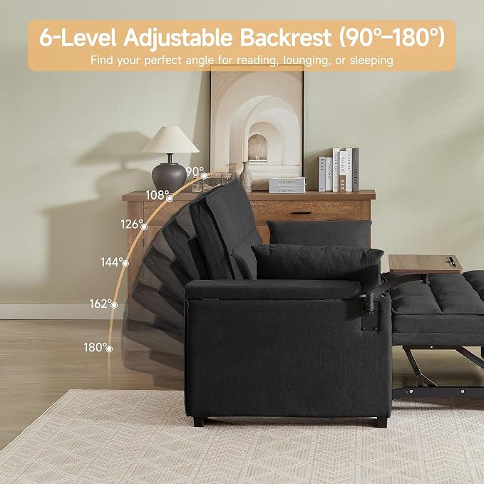 Auvsoce 65'' Chaise Lounge Chair Indoor, 3-in-1 Convertible Sofa Bed - Image 7