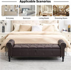 Storage Bench for Bedroom, Faux Leather King Size Bench - Image 6