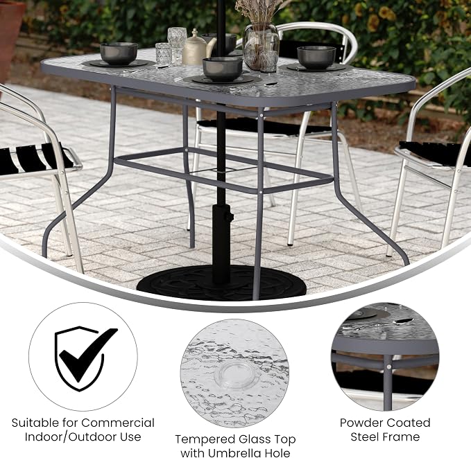 Flash Furniture Tory Rectangle Patio Table - Image 4