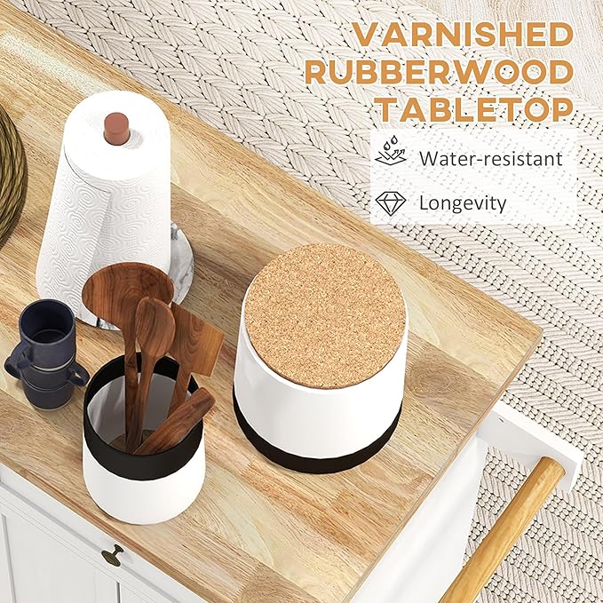 HOMCOM Kitchen Island Cart - Image 4