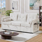 Convertible Sleeper Sofa Bed, 63 Inch Chenille Pull Out Couch - Image 7