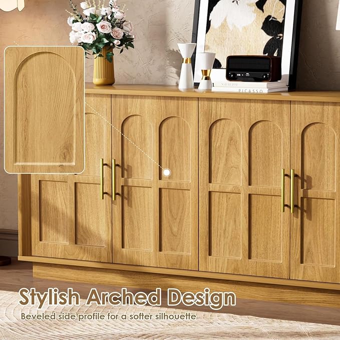 67'' Modern TV Stand for TVs up to 75'', Long Media Console - Image 6